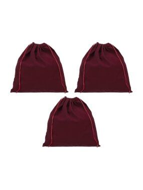 Set of 3 Velvet Drawstring Bags 14x14 Inch Travel Packing Organizer